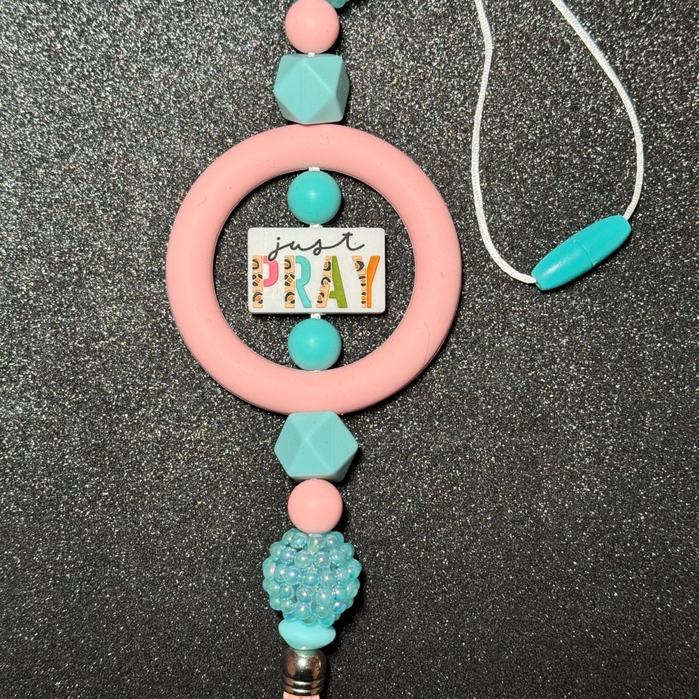 Pink and Teal Car Charm
